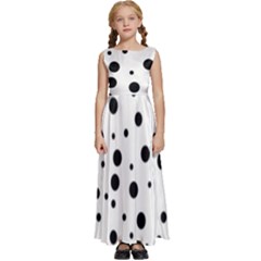 Motif-polkadot-001 Kids  Satin Sleeveless Maxi Dress