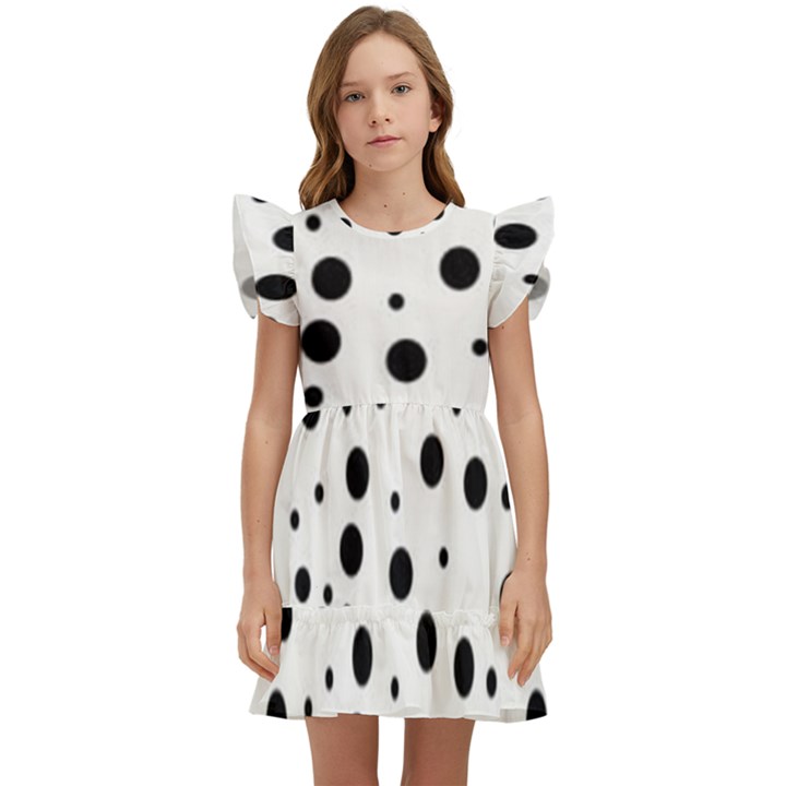 Motif-polkadot-001 Kids  Winged Sleeve Dress