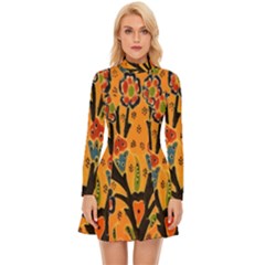 Mosaic Long Sleeve Velour Longline Dress