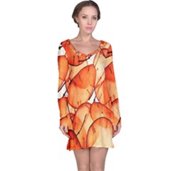 Orange Long Sleeve Nightdress by nate14shop