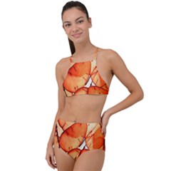 Orange High Waist Tankini Set by nate14shop