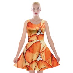 Orange Velvet Skater Dress by nate14shop