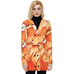 Orange Button Up Hooded Coat 