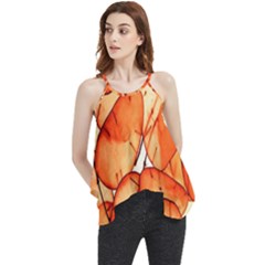 Orange Flowy Camisole Tank Top by nate14shop