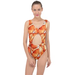 Orange Center Cut Out Swimsuit by nate14shop