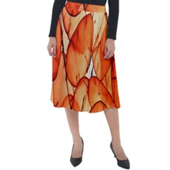 Orange Classic Velour Midi Skirt  by nate14shop