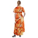 Orange Front Wrap High Low Dress View2