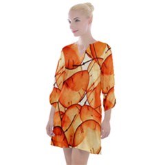 Orange Open Neck Shift Dress