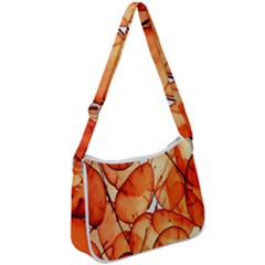 Orange Zip Up Shoulder Bag