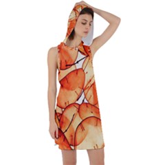 Orange Racer Back Hoodie Dress by nate14shop