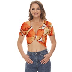 Orange Twist Front Crop Top