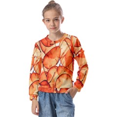 Orange Kids  Long Sleeve Tee With Frill 