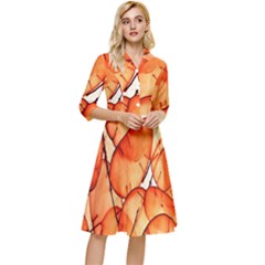 Orange Classy Knee Length Dress