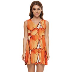 Orange Tiered Sleeveless Mini Dress