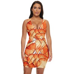 Orange Draped Bodycon Dress