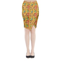 Pattern Midi Wrap Pencil Skirt by nate14shop