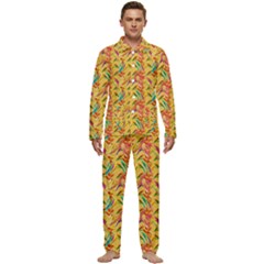 Pattern Men s Long Sleeve Velvet Pocket Pajamas Set