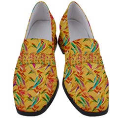 Pattern Women s Chunky Heel Loafers by nate14shop