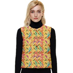 Pattern Women s Short Button Up Puffer Vest by nate14shop