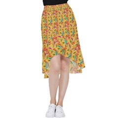 Pattern Frill Hi Low Chiffon Skirt by nate14shop