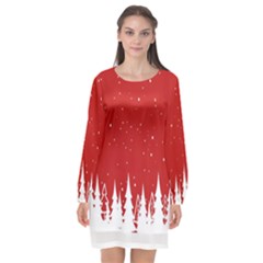 Merry Cristmas,royalty Long Sleeve Chiffon Shift Dress  by nate14shop