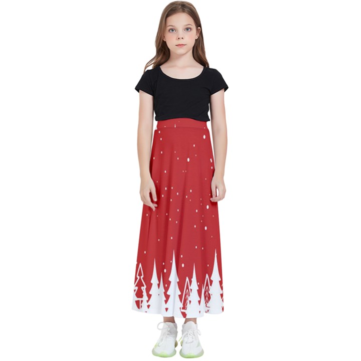 Merry Cristmas,royalty Kids  Flared Maxi Skirt