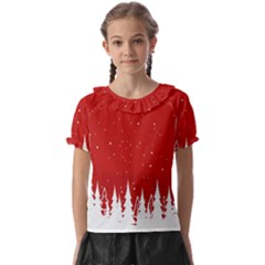 Merry Cristmas,royalty Kids  Frill Chiffon Blouse by nate14shop