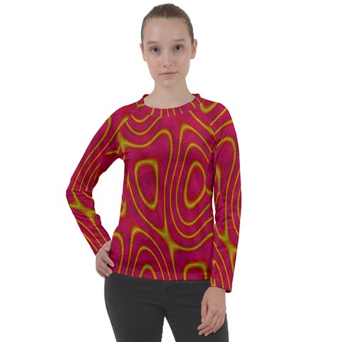 Pattern Pink Women s Long Sleeve Raglan Tee by nate14shop