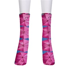 Pink Umbrella Crew Socks by nate14shop