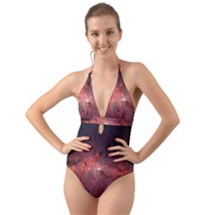 Milky-way-galaksi Halter Cut-out One Piece Swimsuit