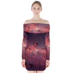 Milky-way-galaksi Long Sleeve Off Shoulder Dress by nate14shop