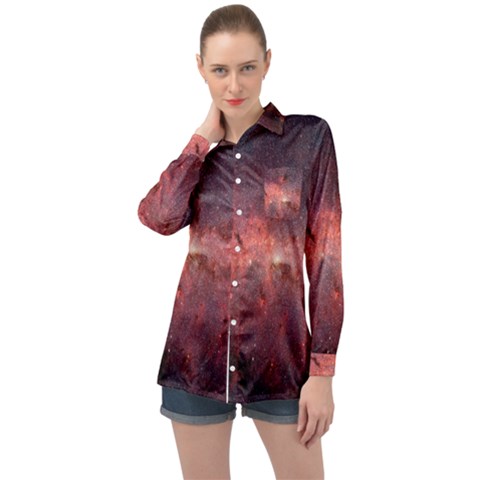 Milky-way-galaksi Long Sleeve Satin Shirt by nate14shop