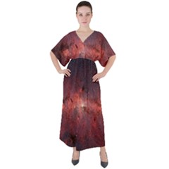 Milky-way-galaksi V-neck Boho Style Maxi Dress by nate14shop