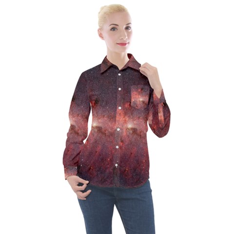 Milky-way-galaksi Women s Long Sleeve Pocket Shirt by nate14shop