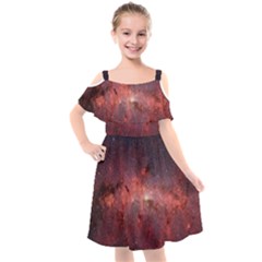 Milky-way-galaksi Kids  Cut Out Shoulders Chiffon Dress by nate14shop