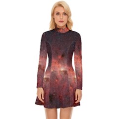 Milky-way-galaksi Long Sleeve Velour Longline Dress by nate14shop