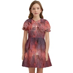 Milky-way-galaksi Kids  Bow Tie Puff Sleeve Dress