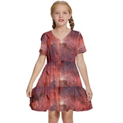 Milky-way-galaksi Kids  Short Sleeve Tiered Mini Dress