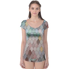 Tiles-shapes Boyleg Leotard  by nate14shop