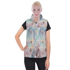 Tiles-shapes Women s Button Up Vest