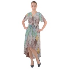 Tiles-shapes Front Wrap High Low Dress by nate14shop