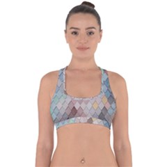 Tiles-shapes Cross Back Hipster Bikini Top 