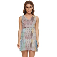 Tiles-shapes Tiered Sleeveless Mini Dress