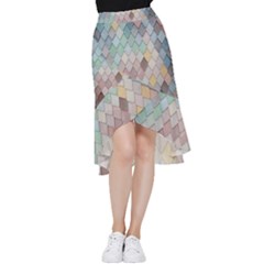 Tiles-shapes Frill Hi Low Chiffon Skirt by nate14shop