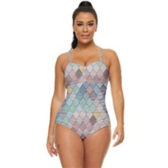 Tiles-shapes Retro Full Coverage Swimsuit