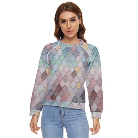 Tiles-shapes Women s Long Sleeve Raglan Tee by nate14shop