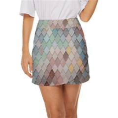 Tiles-shapes Mini Front Wrap Skirt