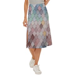 Tiles-shapes Midi Panel Skirt