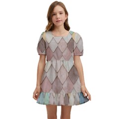 Tiles-shapes Kids  Short Sleeve Dolly Dress