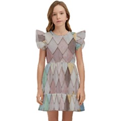 Tiles-shapes Kids  Winged Sleeve Dress